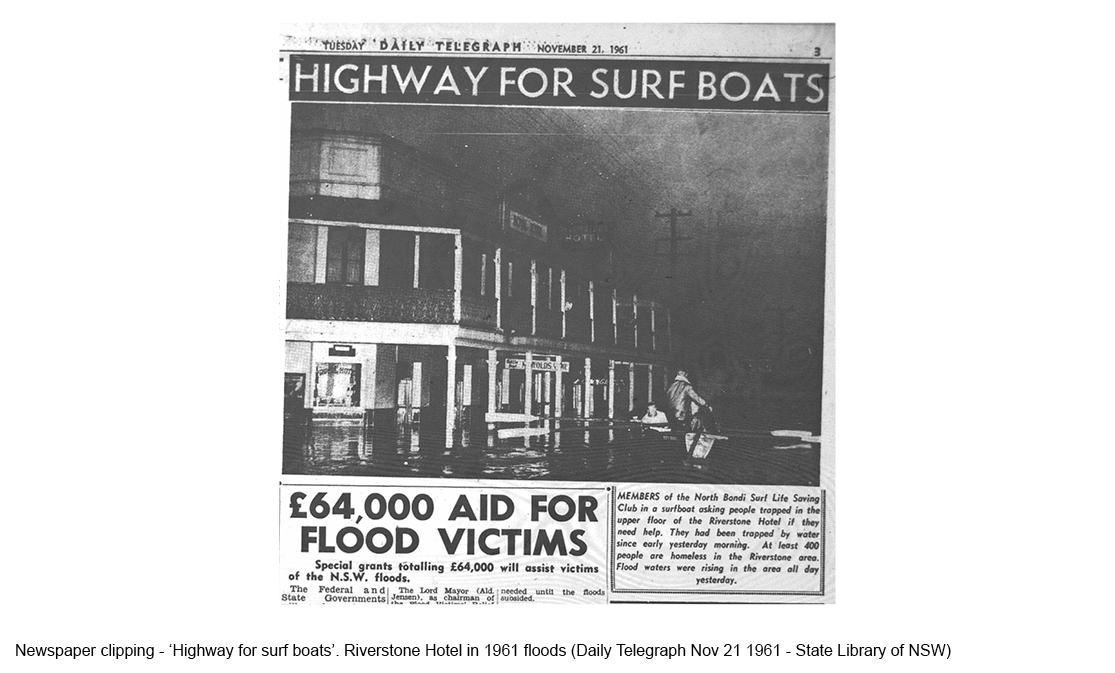 newspaper-highway-for-surf-boats-at-riverstone-hotel-1961