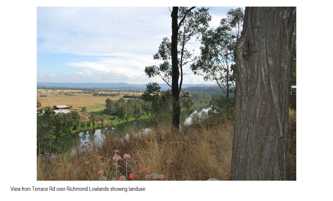 View from Terrace Road over Richmond Lowlands showing landuse