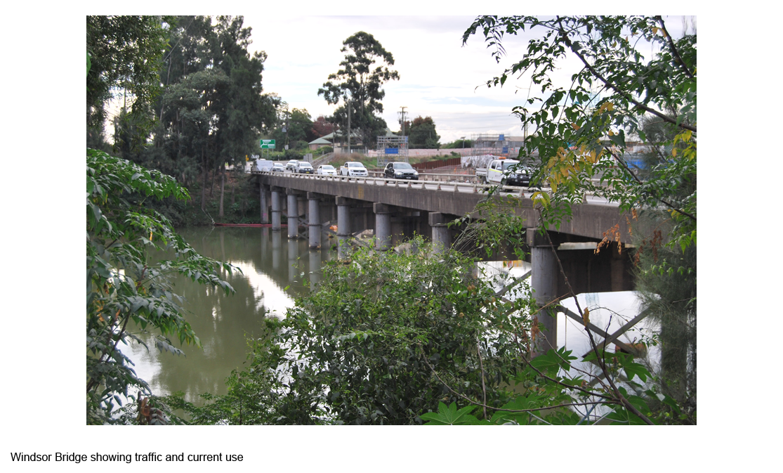 Windsor Bridge showing traffic and current use