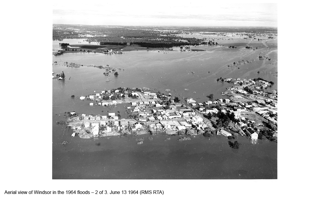 Aerial view of Windsor in the 1964 floods. June 13 1964 (RMS RTA)