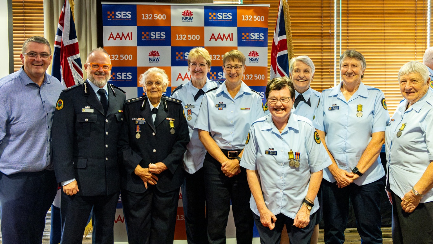 Groupf of NSW SES members being awared for the North East Zone Awards