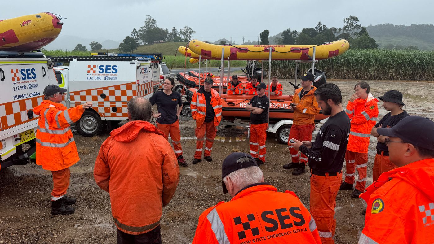 NSW SES Murwillumbah crew briefing for Tropical Cyclone Alfred on 05 March 2025