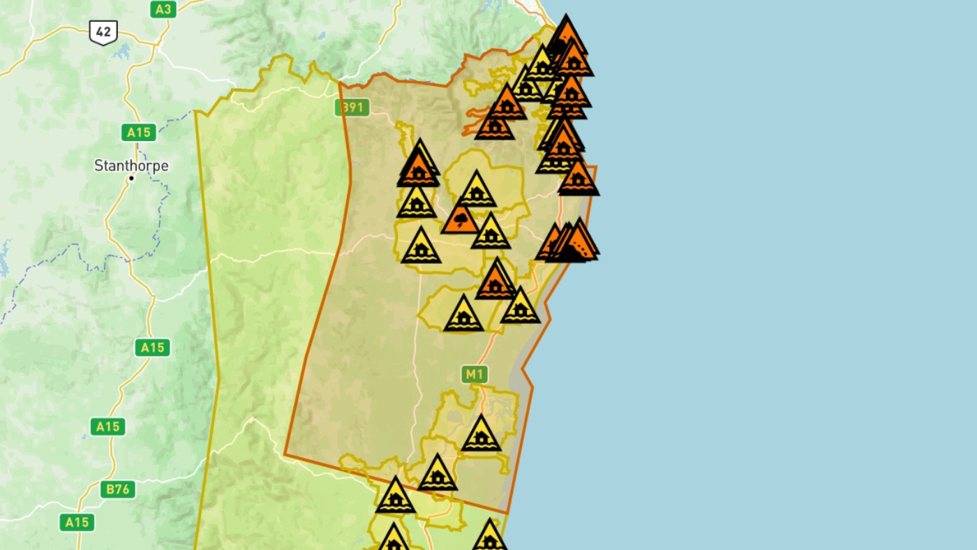 Map showing many warnings as an example of a very significant weather event